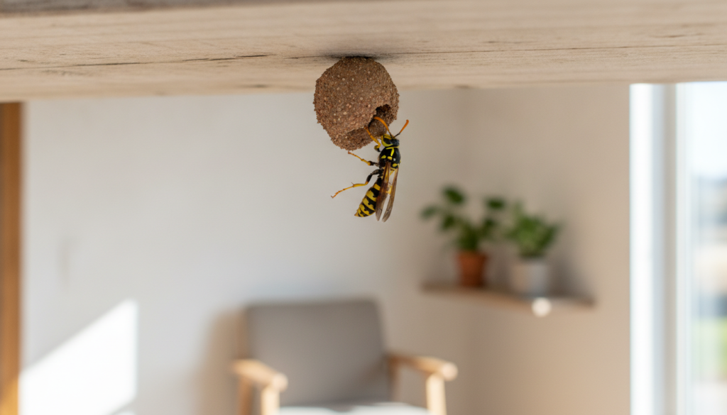 découvrez les risques liés à la présence d'une guêpe maçonne dans la maison et apprenez comment gérer efficacement son nid pour assurer votre sécurité.